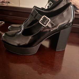 Black Platform Mary Jane Shoes